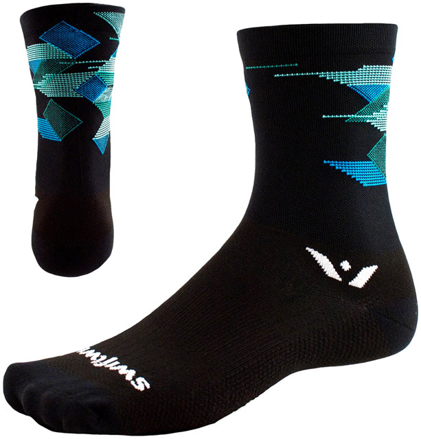 Swiftwick Vision Six Cubic Sock - 6", Black, Large