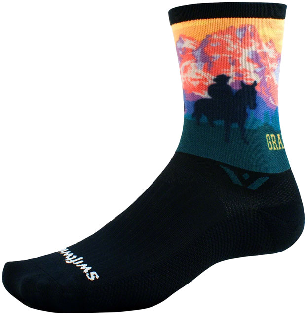 Swiftwick Vision Six Impression National Park Socks - 6", Grand Teton, Small