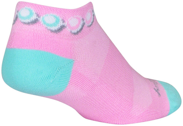 SockGuy Channel Air Pearls Classic Low Socks - 1", Pink/Blue, Women's, Small/Medium
