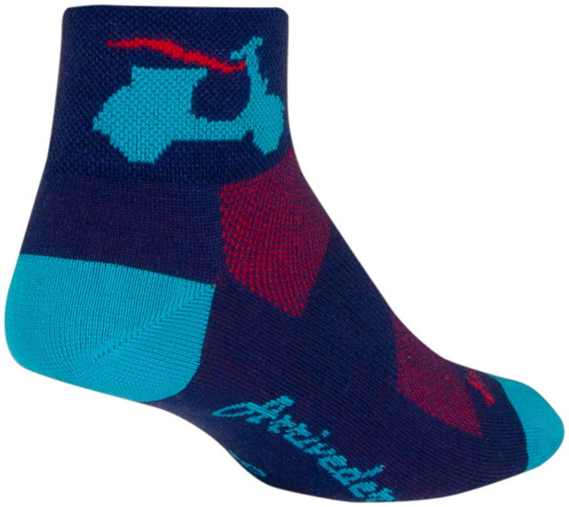 SockGuy Bella Classic Low Socks - 2", Blue/Red, Women's, Small/Medium