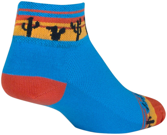 SockGuy Desert Classic Low Socks - 2", Blue/Orange/Gold, Women's, Small/Medium