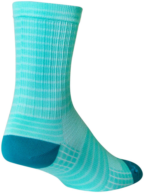 SockGuy Aqua Stripes SGX Socks - 6", Aqua, Large/X-Large