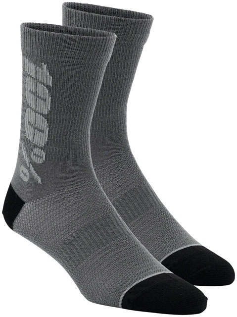 100% Rythym Merino MTB Socks - 6 inch, Charcoal/Gray, Large/X-Large