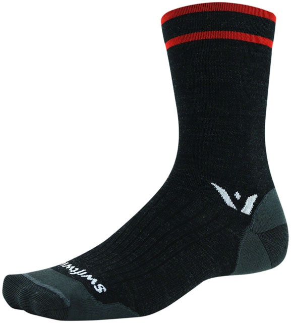 Swiftwick Pursuit Seven Ultralight Socks - 7", Coal Red, Small