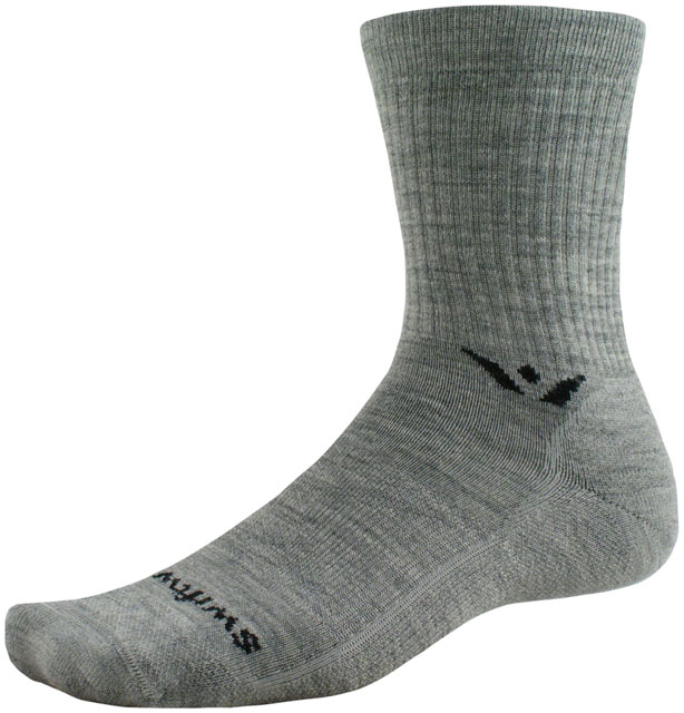 Swiftwick Pursuit Hike Medium Cushion Wool Socks - 6", Medium Weight Heather, XL