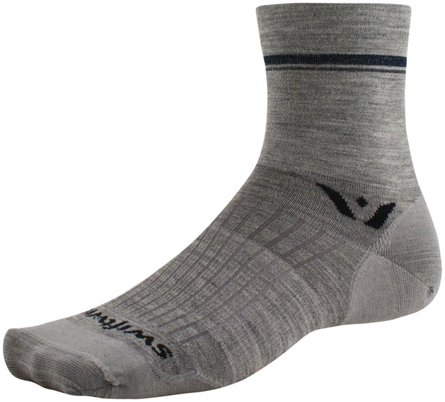 Swiftwick Pursuit Four Ultralight Socks - 4", Retro Stripe Heather, Medium