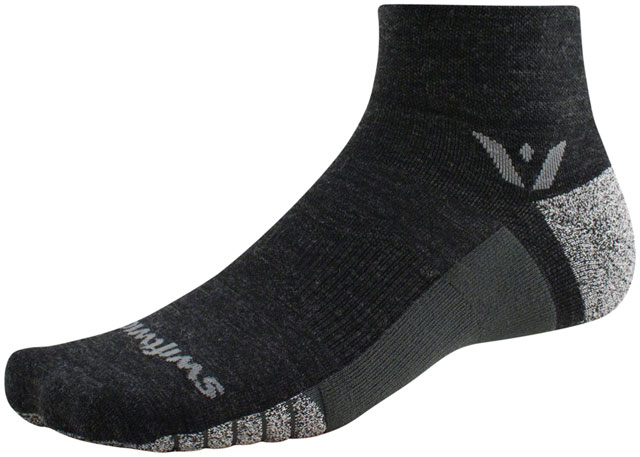 Swiftwick Flite XT Trail Quarter Crew Socks - 2", Coal, Medium
