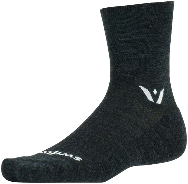 Swiftwick Pursuit Four Wool Socks - 4", Coal, X-Large