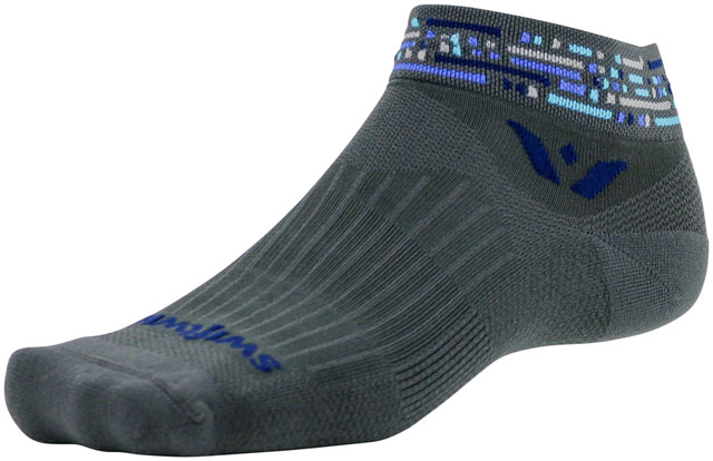 Swiftwick Vision One Morse Socks - 1", Gray/Blue, Large/X-Large