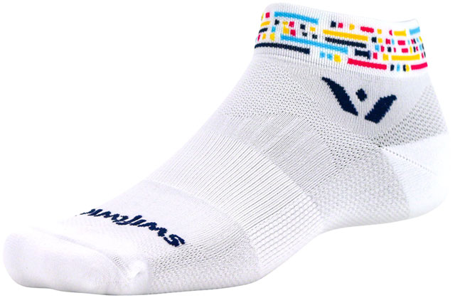 Swiftwick Vision One Morse Socks - 1", White/Blue, Small/Medium