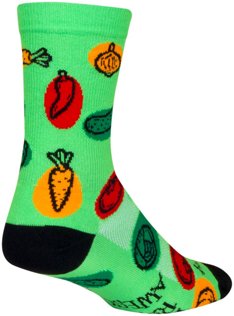 SockGuy Veggie Crew Sock - 6", Small/Medium