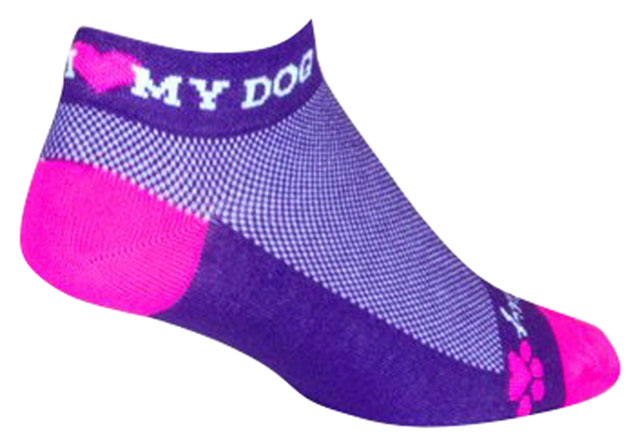 SockGuy Classic I Heart My Dog Socks - 1", Purple, Small/Medium