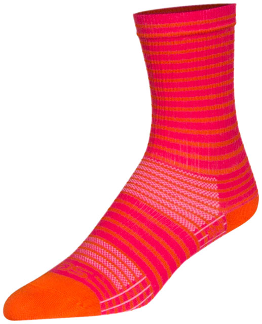 SockGuy SGX Pink Stripes Socks - 6 inch, Pink, Small/Medium