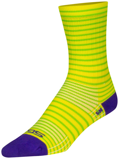 SockGuy SGX Yellow Stripes Socks - 6", Yellow, Small/Medium