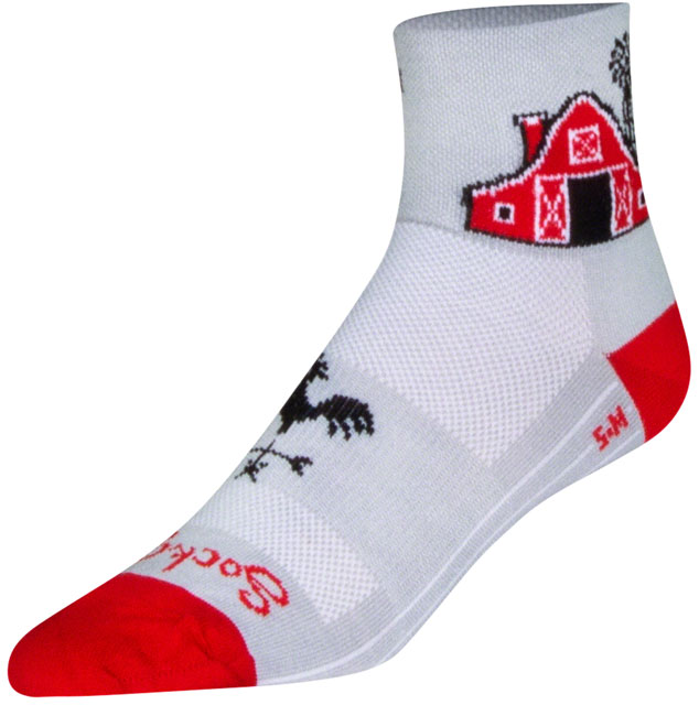 SockGuy Classic Barn Socks - 3", White, Small/Medium