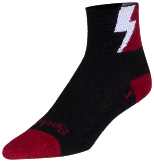 SockGuy Classic Bolt Socks - 3", Red, Large/X-Large