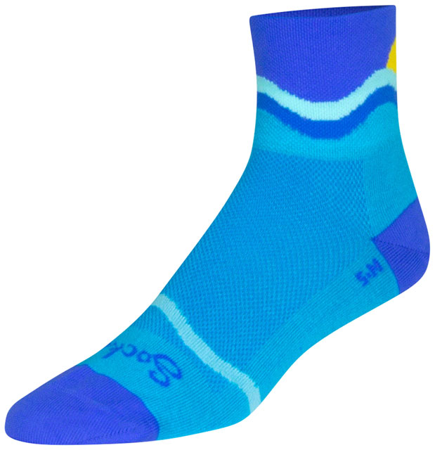 SockGuy Classic Waterworld Socks - 3", Blue, Large/X-Large