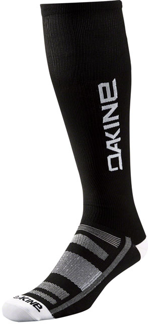 Dakine Singletrack Tall Crew Socks - Black/White, Medium/Large