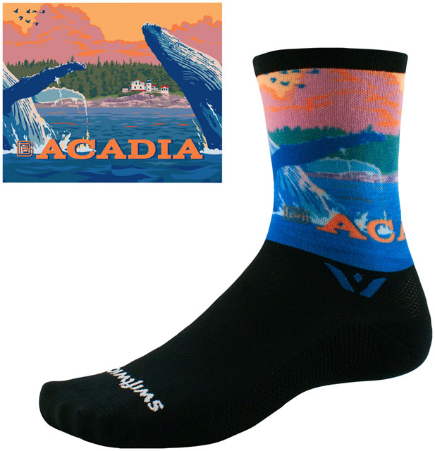 Swiftwick Vision Six Socks - 6", Impression Acadia, X-Large