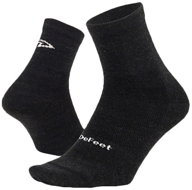 DeFeet Wooleator Pro Socks - 3 inch, D-Logo Charcoal, Large
