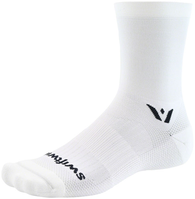 Swiftwick Aspire Mid Crew Socks - 5", White, X-Large