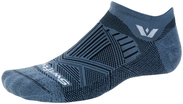 SwiftWick Aspire No Show Socks - Denim, Large