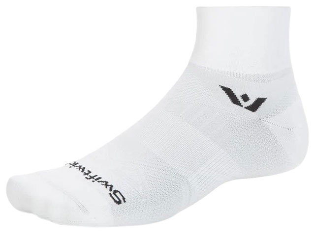 Swiftwick Aspire Quarter Crew Socks - Circuit White, XLarge