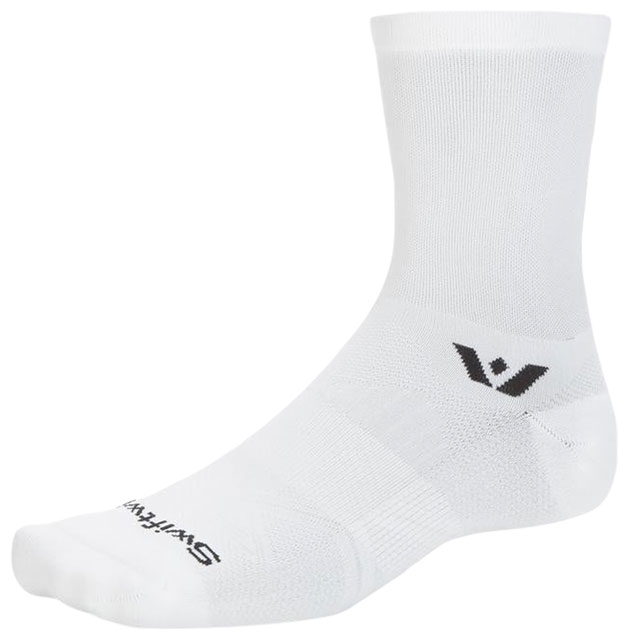 Swiftwick Aspire Mid-Crew Socks - Circuit White, XLarge