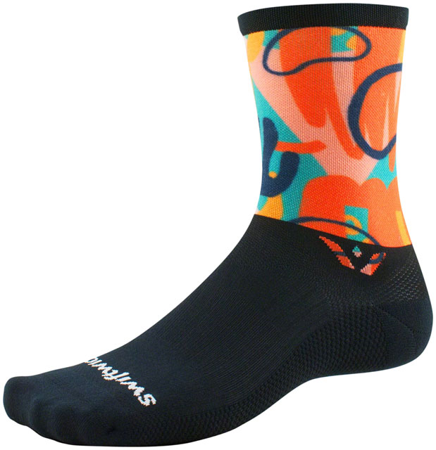 Swiftwick Vision Six Impresssion Socks - 6", Doodle, Medium