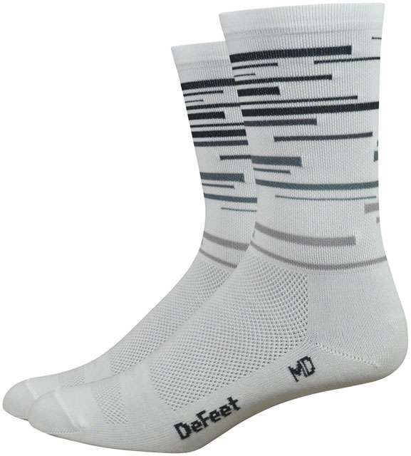 DeFeet Aireator DNA Socks - 6", White/Gray, Small