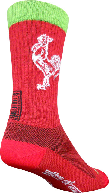 SockGuy Sriracha Wool Socks - 8", Red, Small/Medium