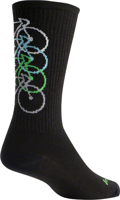 SockGuy Wool Stacked Socks - 6", Black, Large/X-Large