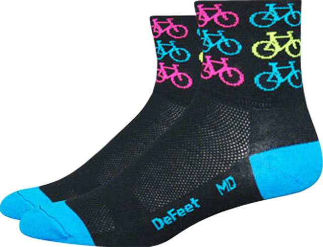 DeFeet Aireator Cool Bikes Socks - 3 inch, Blue/Black, Medium