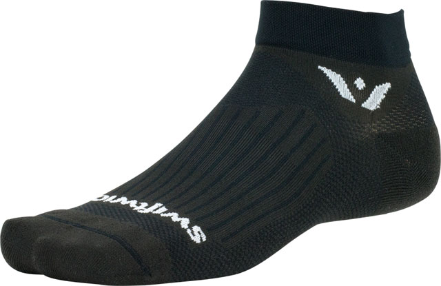 Swiftwick Aspire Ankle Socks - 1", Black, Medium