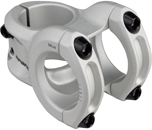 Spank SPOON 318  Stem - 33mm, 31.8mm Clamp, 0 Degree, 1-1/8", Silver