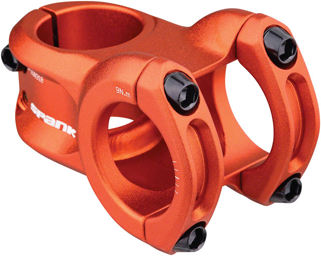Spank SPOON 318  Stem - 43mm, 31.8mm Clamp, 0 Degree, 1-1/8", Orange