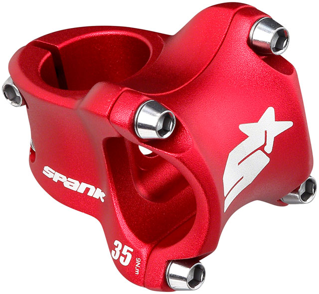 Spank Spike Race 2 Stem - 35mm, 31.8 Clamp, +/-0, 1 1/8", Aluminum, Red