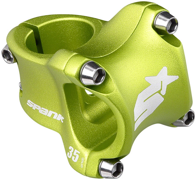 Spank Spike Race 2 Stem - 35mm, 31.8 Clamp, +/-0, 1 1/8", Aluminum, Green