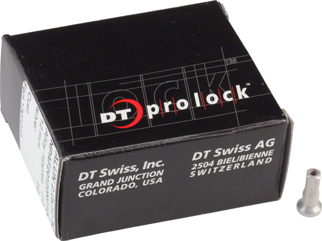 DT Swiss Pro Lock Aluminum Nipples: 2.0 x 12mm, Silver, Box of 100