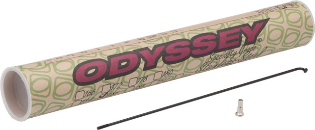 Odyssey HGS Spokes - Stainless, Straight 14g, 186mm, Black, Box of 40, Includes Nipples