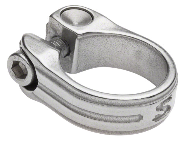 Surly Stainless Seatpost Clamp - 30.0mm, Bolt-On, Silver