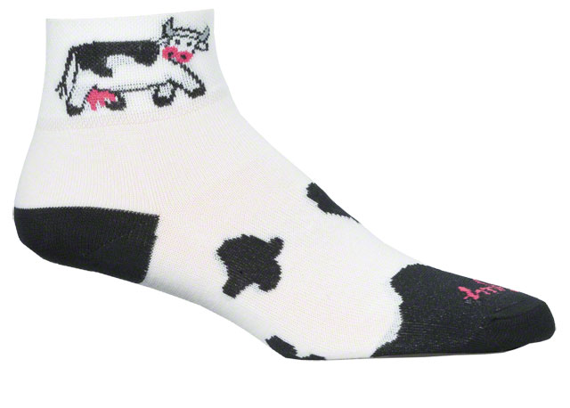 SockGuy Classic Cow Socks - 2", White, Women's, Small/Medium