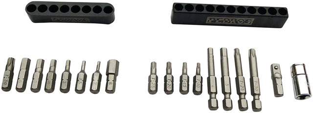 Pedro's Hex and Torx Bit Set II For Pedro's Torque Wrenches, 18 Piece Bit Set