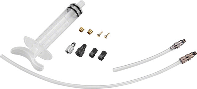 Tektro Basic Bleed Kit - Includes Syringe, Plastic Tubing, Hose Retainer, Compression Ferrules,  Brass Inserts, and Inlet/Outlet Valve