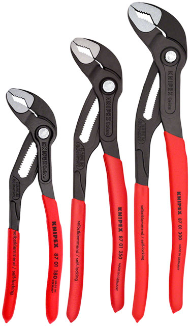 Knipex Cobra Pliers Set - 3 Piece, 7", 10", 12"