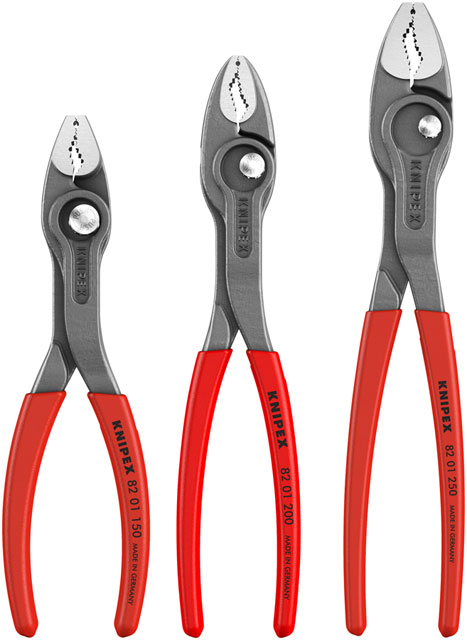 Knipex 3 Pc TwinGrip Pliers Set, Plastic Dipped, 6"/8"/10")