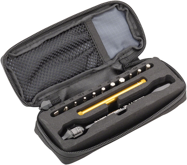 Lezyne Torque Drive  Torque Wrench - 2-10 Nm, 2, 2.5, 3-6mm Hex,   T10, T25, T30~ Flat/Phillips, With Storage Case, Black