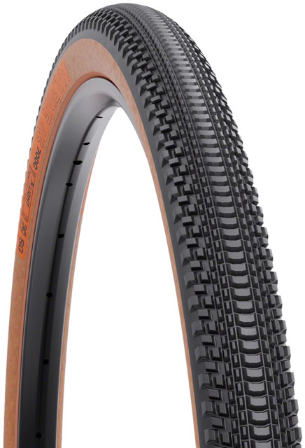WTB Vulpine Tire - 700 x 45, TCS Tubeless, Folding, Black/Tan, Light/Fast Rolling, Dual DNA, SG