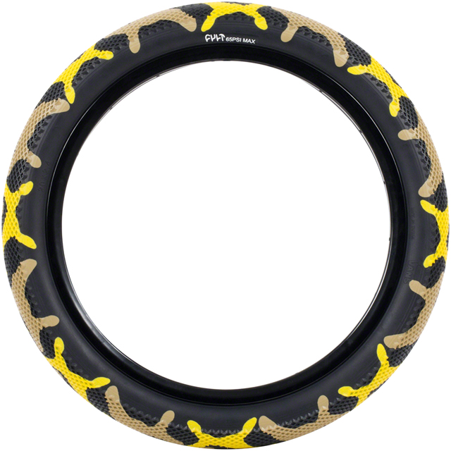 Cult X Vans Tire - 20 x 2.4, Clincher, Wire, Yellow Camo/Black