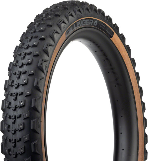 45NRTH Dillinger 4 Tire - 26 x 4.2, Tubeless, Folding, Tan, 60 TPI, 168 Large Concave Carbide Aluminum Studs